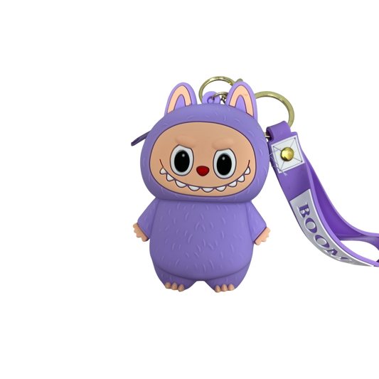 Silicone Labubu Coin Purse Key Chain Pendant (Charming Lilac Edition)
