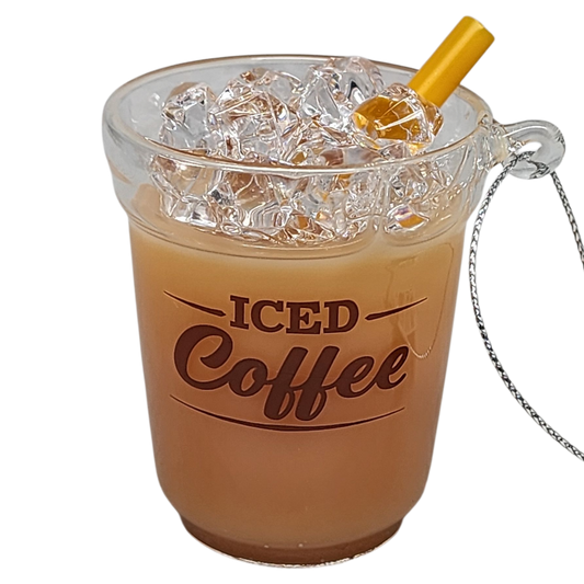 Liquid-Filled Glass Iced Coffee Ornament